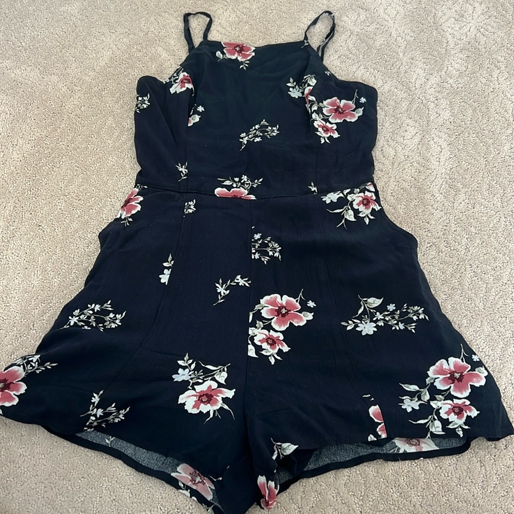 Abercrombie and Fitch Navy Floral Romper